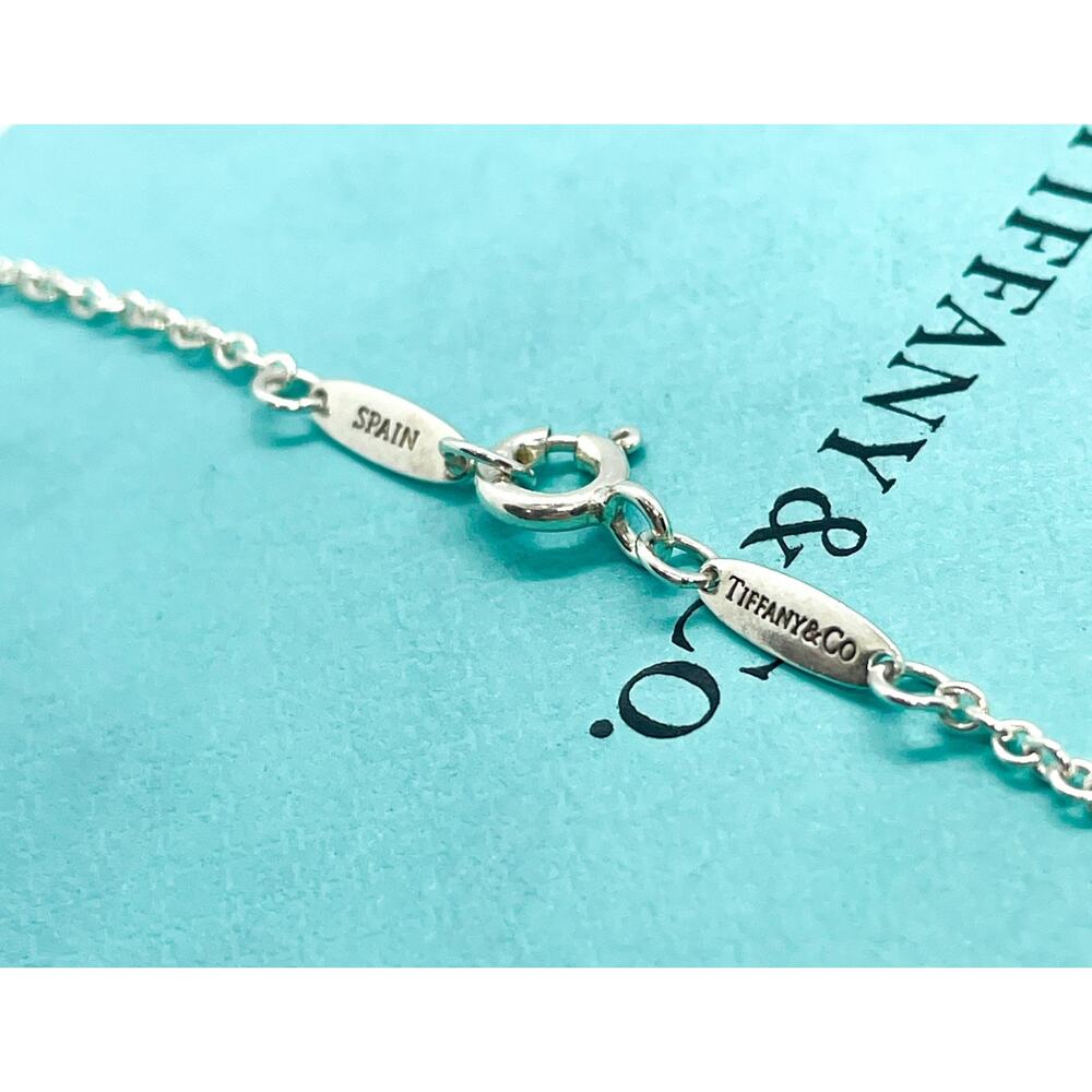 LARGE Tiffany & Co Elsa Peretti Double Open Heart Pendant Necklace 18k & Silver - Picture 9 of 13